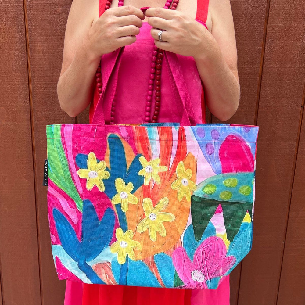 RO x Steph Chapman Flower Joy Tote Bag