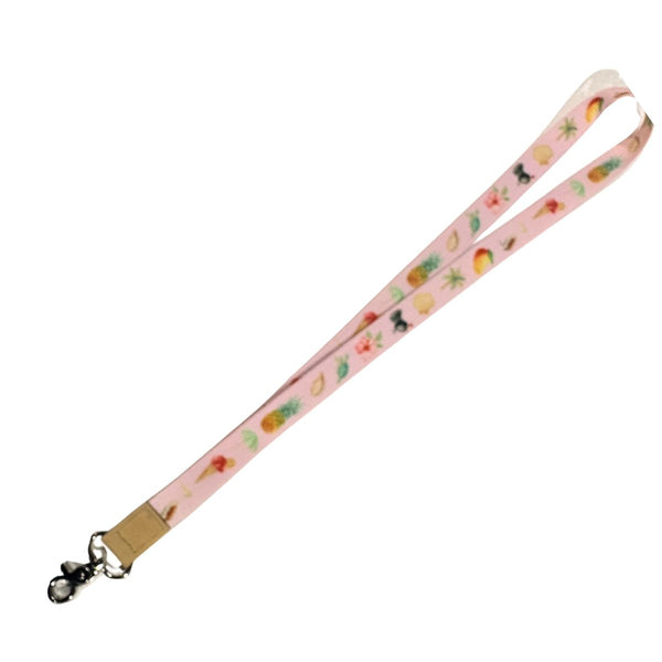 Noosa Parade Lanyard by Cass Deller in pink with a metal clasp