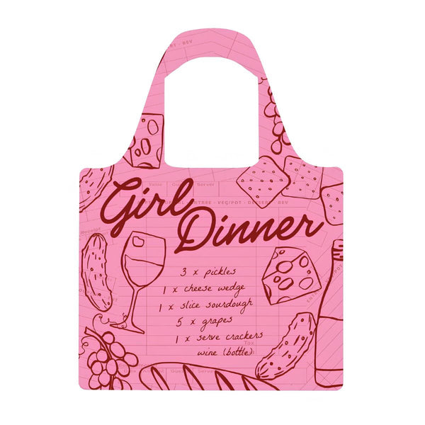Girl Dinner Menu Reusable Shopping Bag - Bag - Ruby Olive