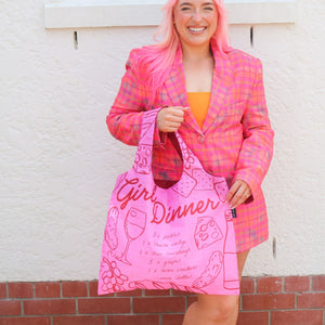 Girl Dinner Menu Reusable Shopping Bag - Bag - Ruby Olive