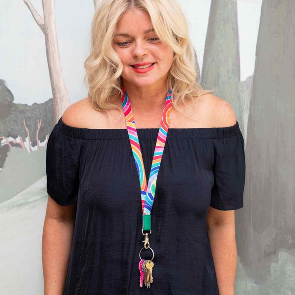 RO x Lordy Dordie Rainbow Lanyard (3 Colours With Safety Clasp Option)