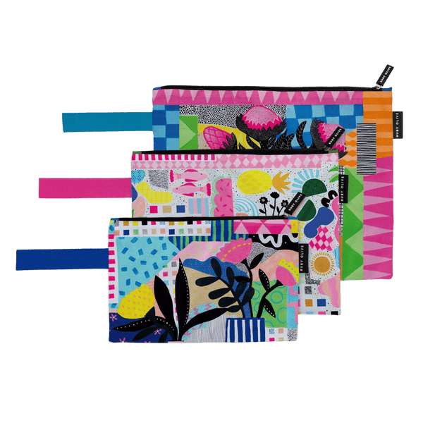 Neon Tea Party Pouch Trio - Pouch - Ruby Olive