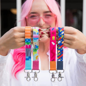 Neon Tea Party Wristlet Keychain - Keychain - Ruby Olive