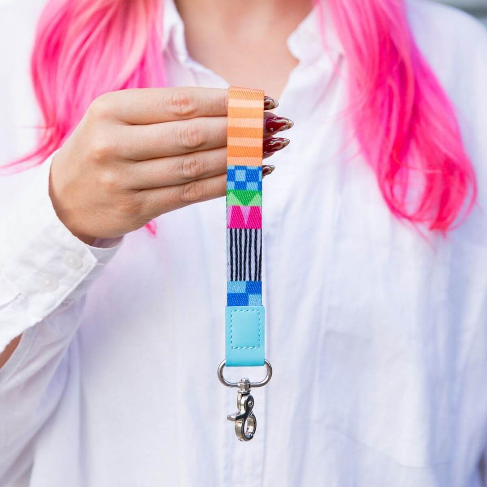 Neon Tea Party Wristlet Keychain - Keychain - Ruby Olive