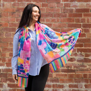 Rainbow Fields Modal Long Scarf - Scarf - Ruby Olive