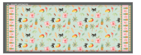 Noosa Parade Modal Long Scarf laid flat, showing the full print by Cass Deller