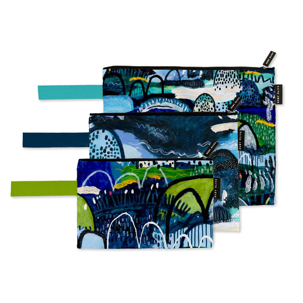 Summer Rain Pouch Trio - Pouch - Ruby Olive