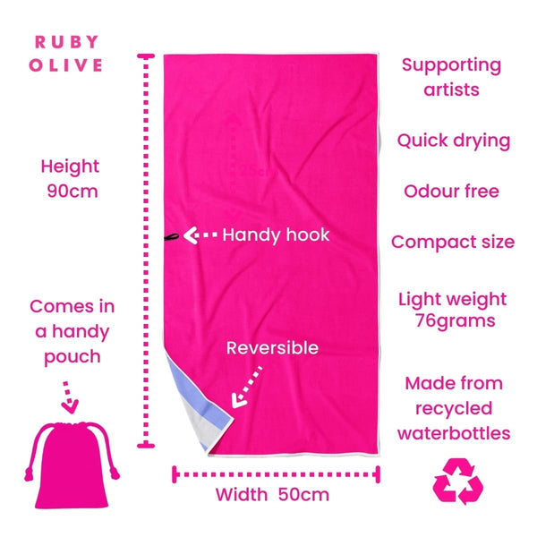 Blooming Hour Quick Dry Small Microfibre Towel - Towel - Ruby Olive