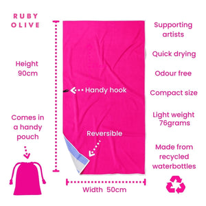 Blooming Hour Quick Dry Small Microfibre Towel - Towel - Ruby Olive