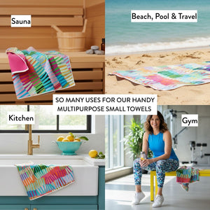 Colourful Chaos Quick Dry Small Microfibre Towel - Towel - Ruby Olive