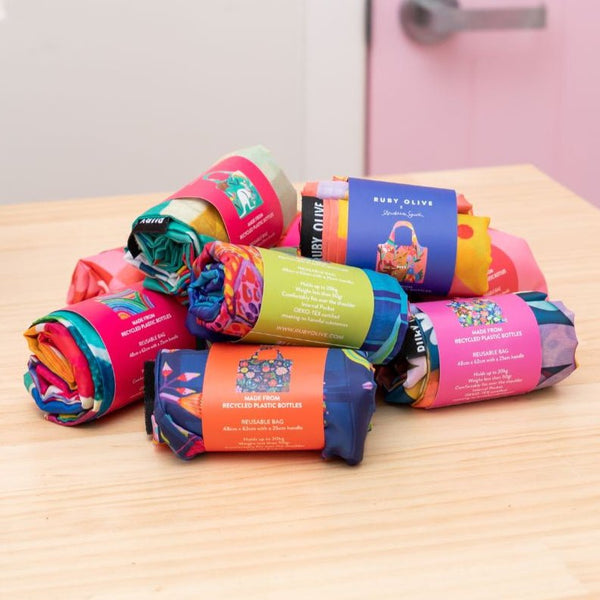 Reusable Shopping Bags Rolled up teeny tiny - Super Handy Gifts