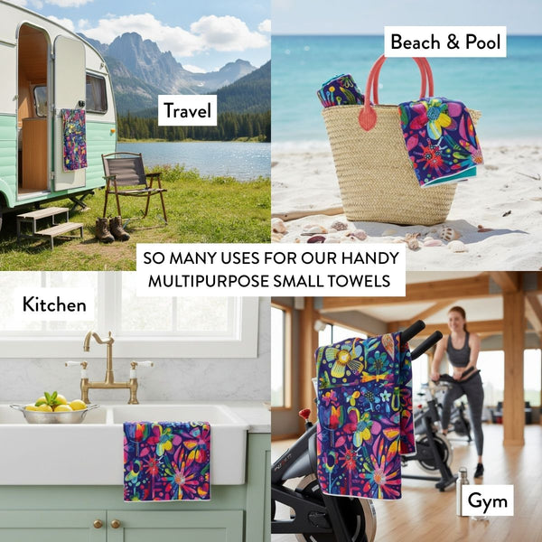 Garden Of Oz Quick Dry Small Microfibre Towel - Towel - Ruby Olive