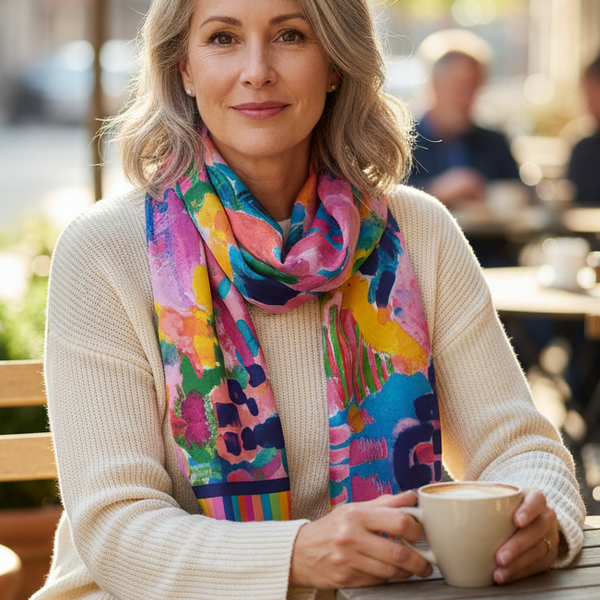 Rainbow Fields Long Scarf - Scarf - Ruby Olive