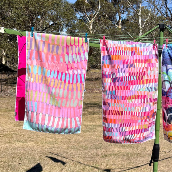 Raspberry Gelato Quick Dry Small Microfibre Towel - Towel - Ruby Olive