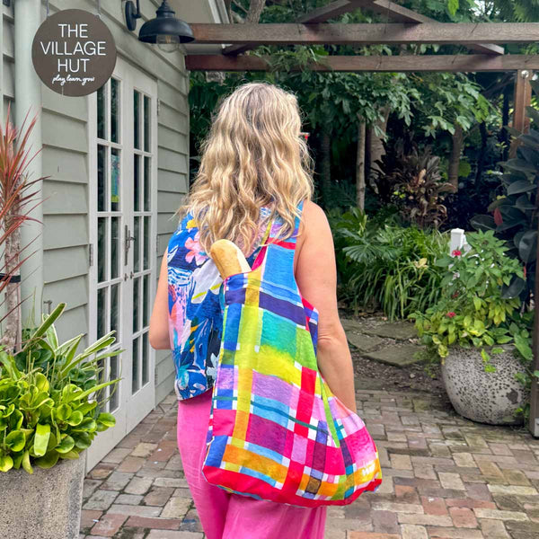 RO x Lordy Dordie Rainbow Gingham Reusable Shopping Bag - Bag - Ruby Olive