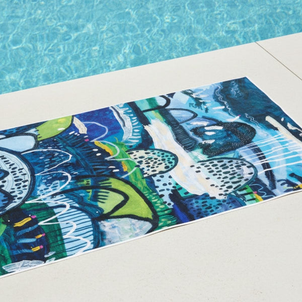 Summer Rain Quick Dry Small Microfibre Towel - Towel - Ruby Olive