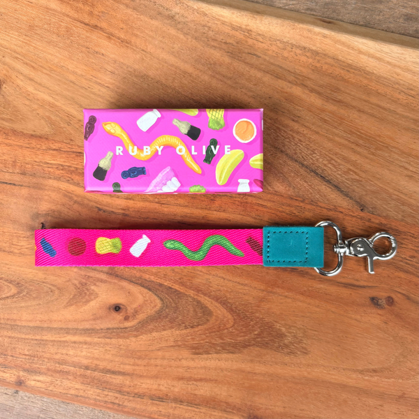 Lolly Jar Pink Wristlet Keychain - Keychain - Ruby Olive