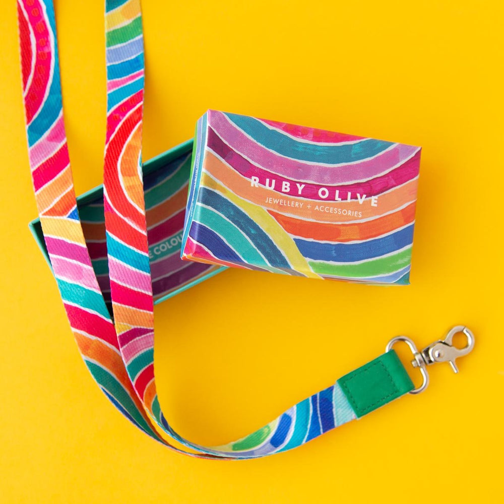 RO x Lordy Dordie Rainbow Lanyard (3 Colours With Safety Clasp Option)