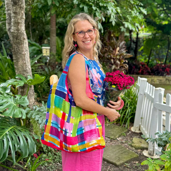 RO x Lordy Dordie Rainbow Gingham Shopper Bag